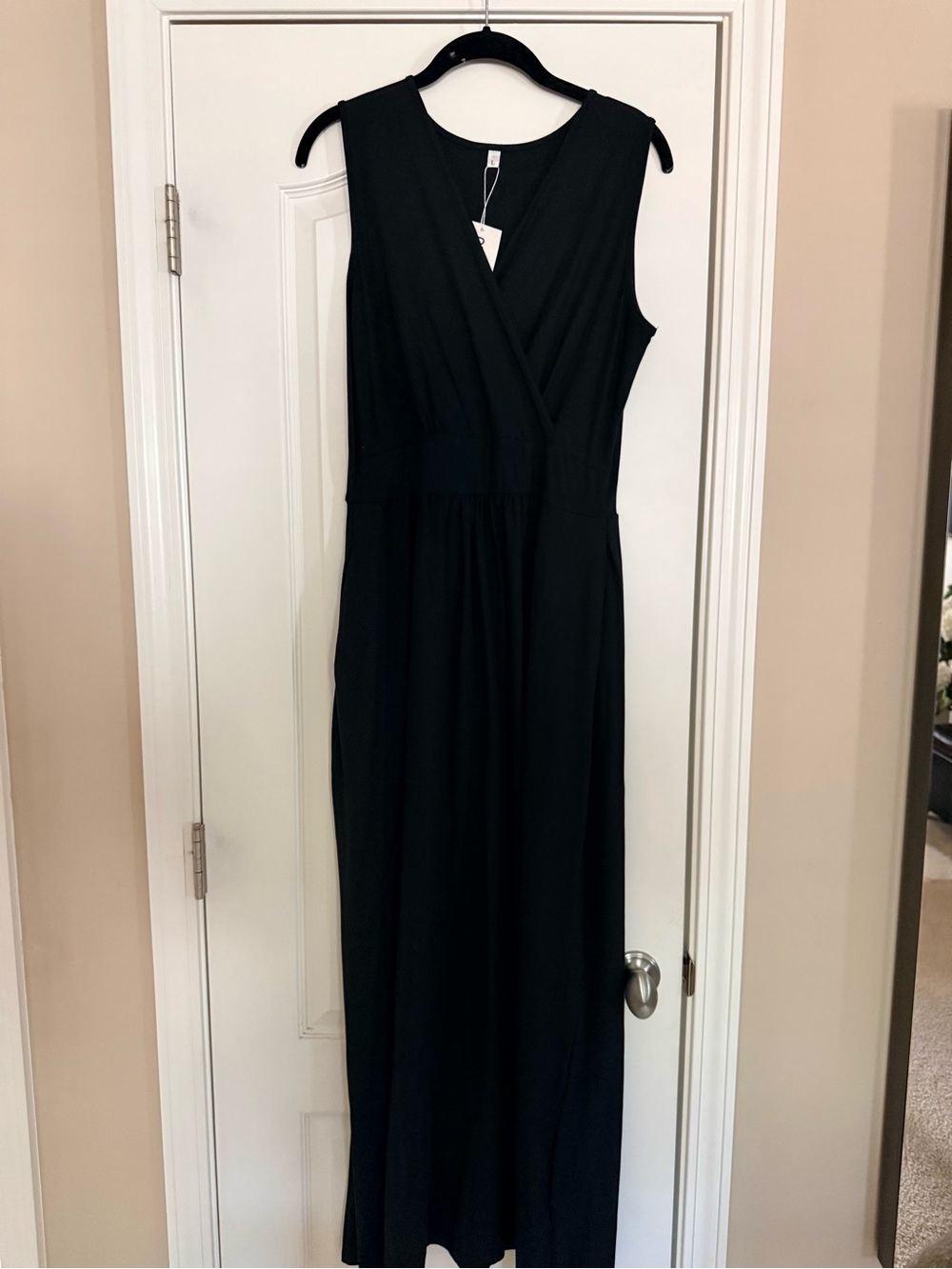 Sleeveless Black Maxi Dress - Classic V-Neck